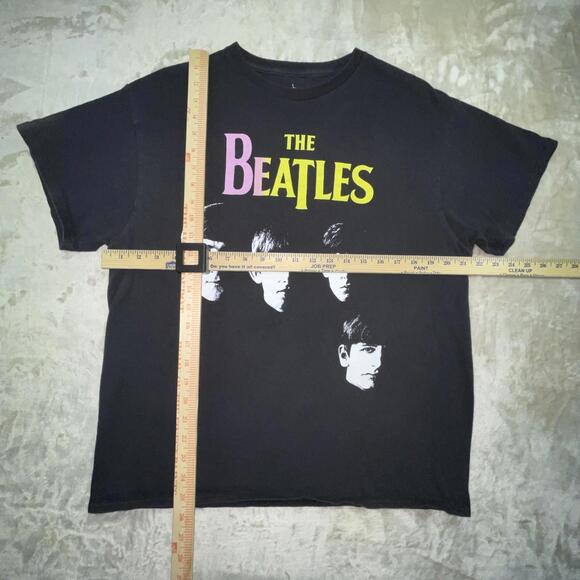 The Beatles T -Shirt Unisex LARGE Men Black Group Singer Faces Music Tee Top - Picture 3 of 7